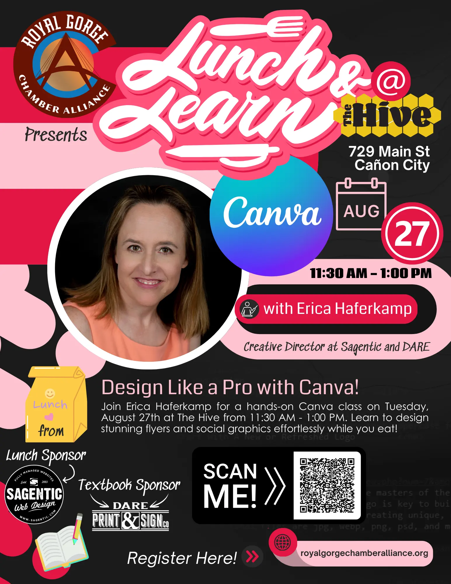 Canva Lunch and Learn Flyer with Erica Haferkamp